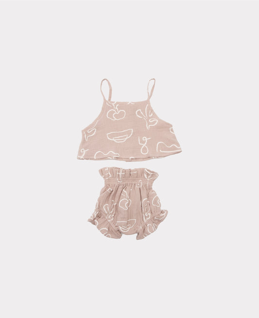 Tank + High Waisted Bloomers Set | Peach Whip