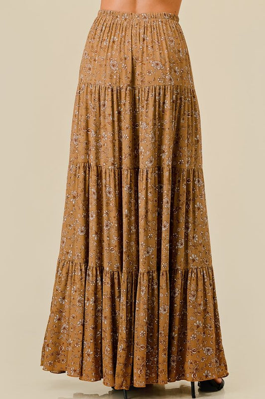 Paisley Tiered Maxi Skirt