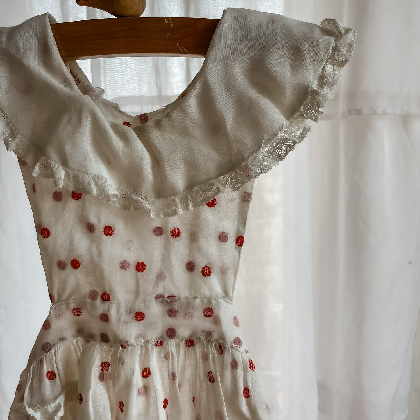 Vintage Sheer Dotted Pinafore — 2/3y