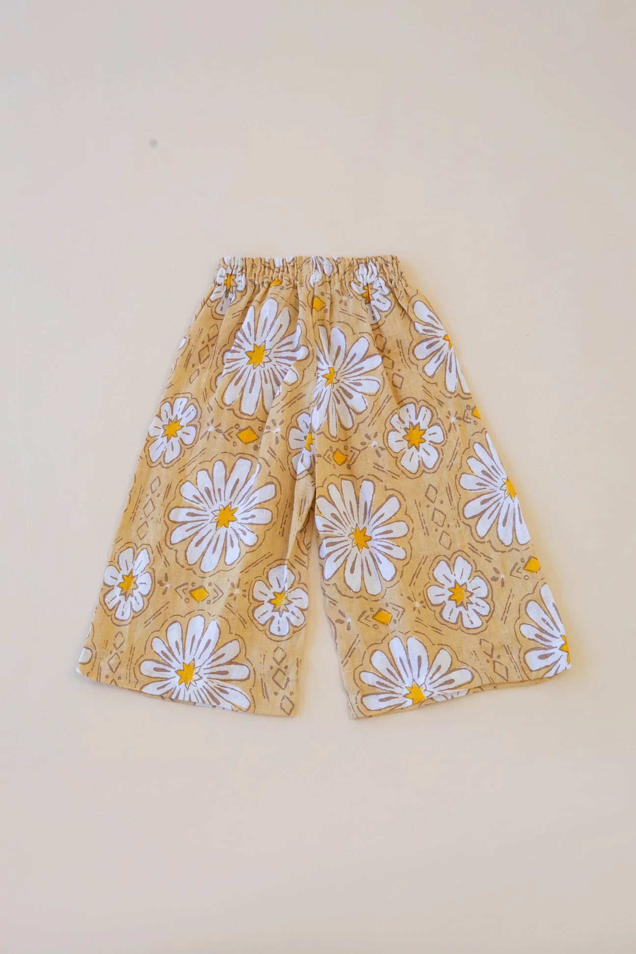 Wide Leg Pants — Yellow Floral