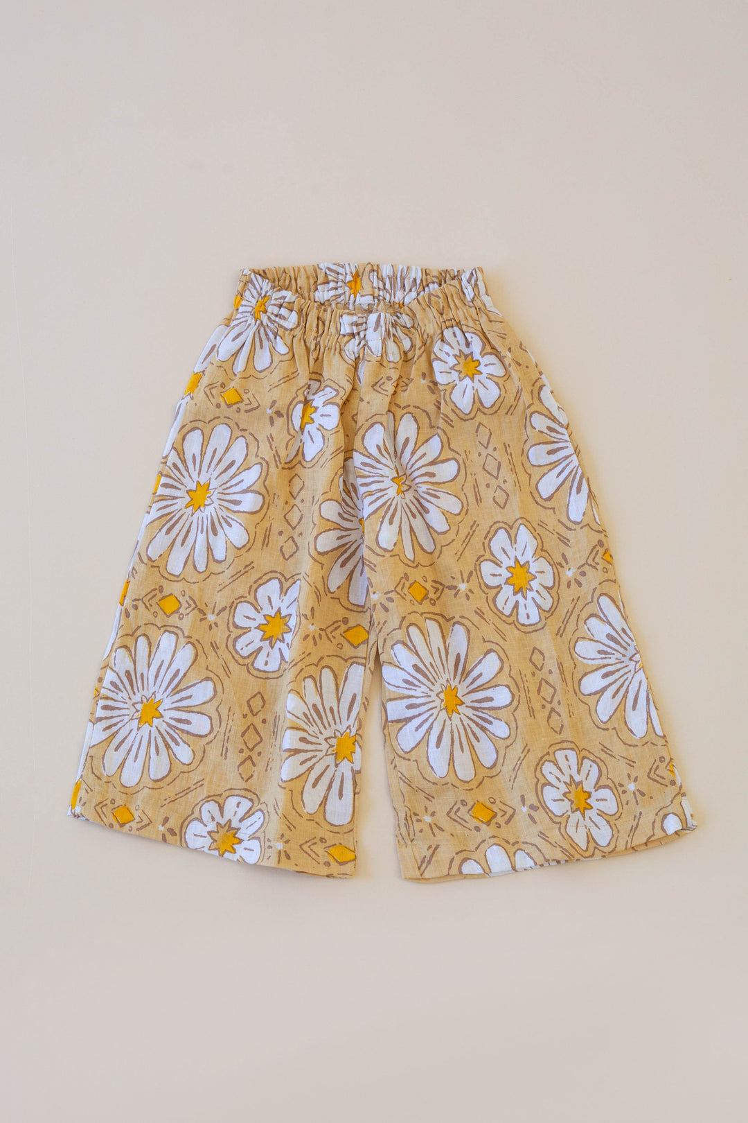 Wide Leg Pants — Yellow Floral